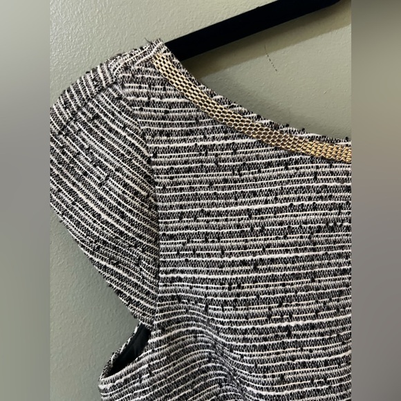 “Laundry” by Shelli Segal Beaded Neck Tweed Dress 0 beaded neckline short dress - Picture 2 of 9